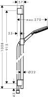 Vorschau: hansgrohe Raindance Alive Select S Duschset 125 3 Strahlarten, Duschstange 90cm, schwarz matt
