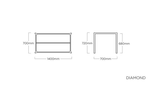 KETTLER DIAMOND Aluminium Tischgestell, anthrazit