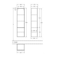 Vorschau: Villeroy&Boch Venticello Hochschrank mit 1 Tür, Türanschlag links, Technische Beschreibung