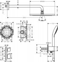 Vorschau: Hansgrohe Croma Duschsystem Unterputz 280 1jet mit Ecostat S, chrom