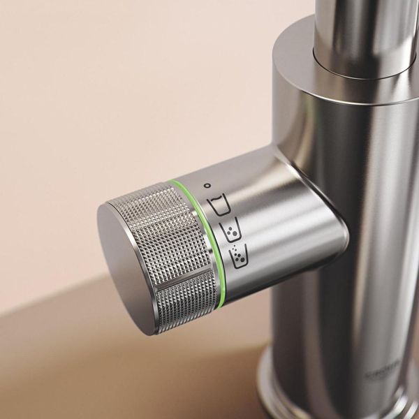 Grohe Blue 2.0 5-in-1-Armatur, L-Auslauf, ausziehbar, supersteel