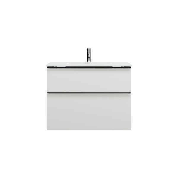 Burgbad Eqio Glas-Waschtisch 82cm mit Waschtischunterschrank, 2 Auszüge