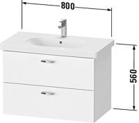 Vorschau: Duravit XBase Waschtischunterschrank 80cm, mit 2 Auszüge, passend zu Waschtisch D-Code 034285