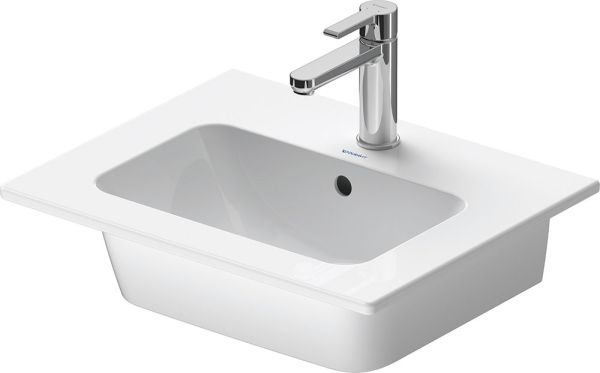 Duravit ME by Starck Waschtisch rechteckig 53x43cm, mit Hahnloch, mit Überlauf, weiß seidenmatt 2336533200