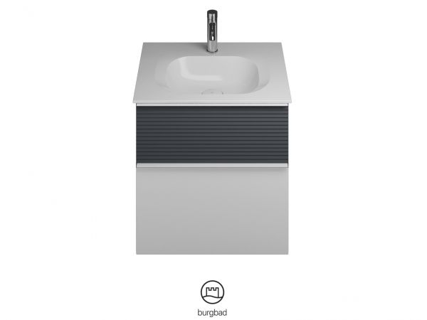 Burgbad Fiumo Badmöbel-Set 62cm, Spiegelschrank, Waschtisch und WT-Unterschrank