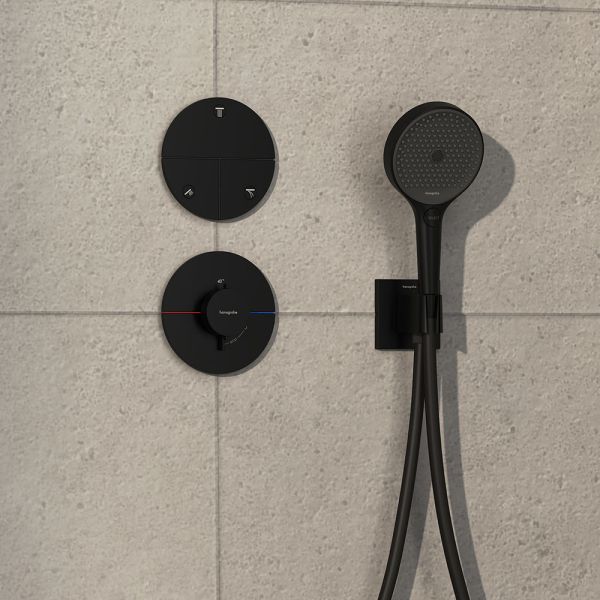 Hansgrohe ShowerSelect Comfort S Ventil Unterputz für 3 Verbraucher, schwarz matt