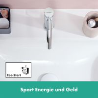 Vorschau: Hansgrohe Tecturis S Waschtischarmatur 80 CoolStart mit Zugstangen-Ablaufgarnitur