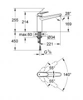 Vorschau: Grohe Eurodisc Cosmopolitan Einhand-Spültischbatterie, chrom