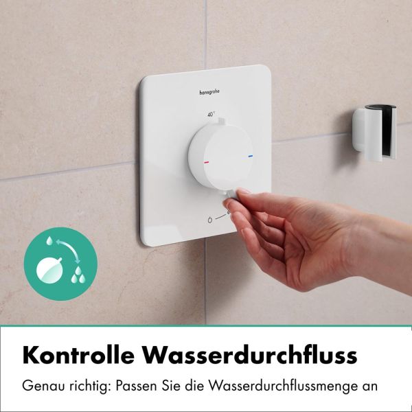hansgrohe Ecostat Comfort Q Thermostat Unterputz 1 Funktion, weiß matt