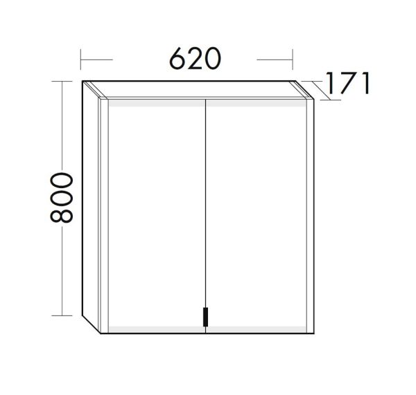 Burgbad rl20 Spiegelschrank 62x80cm mit Klarglas Lichtrahmen SPVM060F6947
