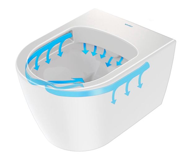 Duravit Soleil by Starck Wand-WC HygieneFlush Set inkl. WC-Sitz mit Absenkautomatik 54x37cm, rimless