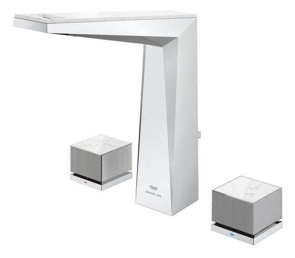 Grohe Allure Brilliant 3-Loch Waschtischarmatur L-Size, mit White Attica Caesarstone Einlagen