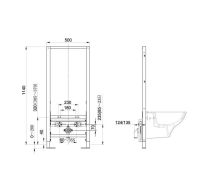 Vorschau: Kludi UNIFIX Vorwandelement für Wand-Bidet, Höhe 114cm