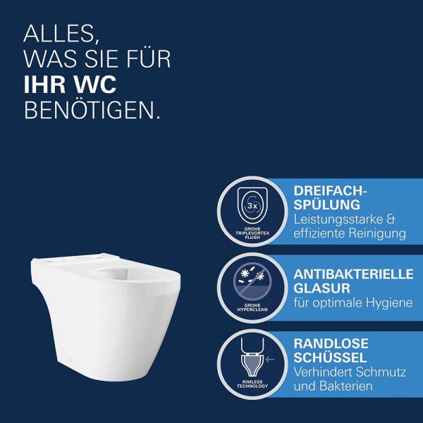 Grohe Euro Keramik Stand-WC für Kombination, weiß