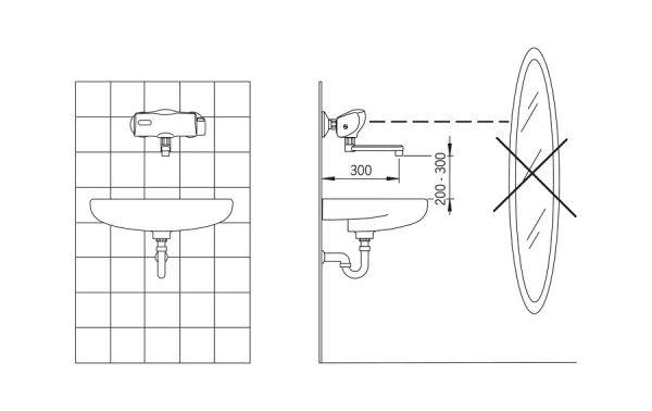 Hansa Hansaelectra Waschtisch-Elektronik-Batterie, Temperierbatterie, Batteriebetrieb, 200mm, chrom