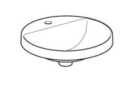 Vorschau: Geberit VariForm Einbauwaschtisch mit 1 Hahnloch, ohne Überlauf, Unterseite glasiert, rund, weiß_1