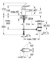 Vorschau: Grohe Eurosmart Cosmopolitan Einhand-Bidetbatterie mit Ablaufgarnitur, chrom