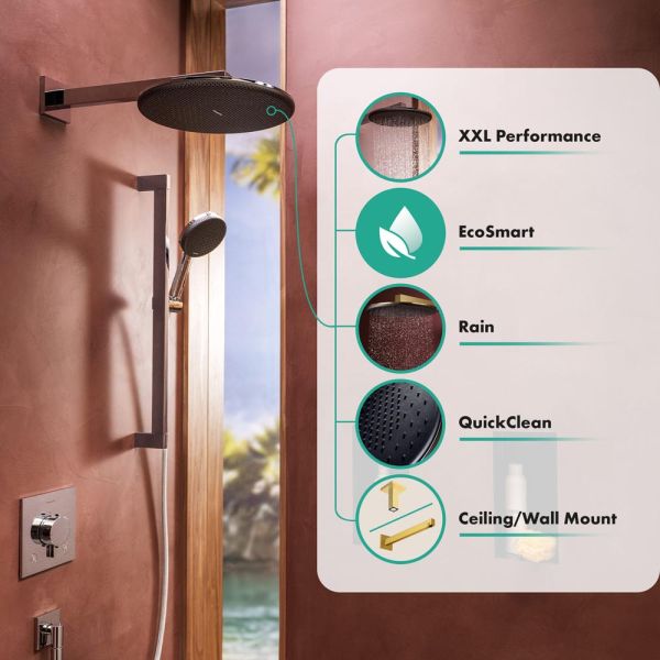 hansgrohe Raindance Alive S Duschkopf 300 1 Strahlart wassersparend, polished gold optic