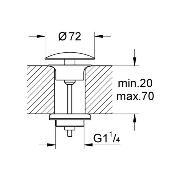 Grohe Ablaufventil 1 1/4", chrom