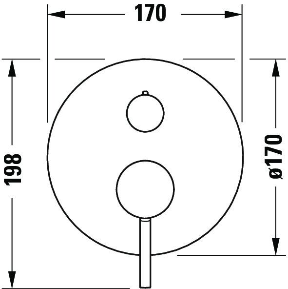 Duravit Circle Einhebel-Wannenmischer Unterputz für 2 Verbraucher rund, chrom CE5210012010