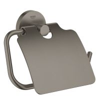 Grohe Essentials WC-Papierhalter mit Deckel, hard graphite gebürstet