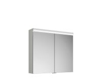 Burgbad Lin20 Spiegelschrank mit horizontaler LED-Beleuchtung, Waschtischbeleuchtung, 2tlg, 80x70cm