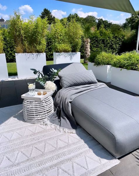 KETTLER EGO Sonnenliege Sunbrella® 200x90cm, silber/ flanelle