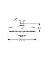 Vorschau: Grohe Tempesta 210 Kopfbrause 1 Strahlart, chrom