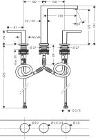 Vorschau: Hansgrohe Tecturis E 3-Loch Waschtischarmatur 150 EcoSmart+ mit Push-Open, schwarz matt