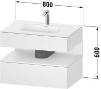 Vorschau: Duravit Qatego Einbauwaschtisch mit Unterschrank 80x55cm in graphit supermatt Antifingerprint