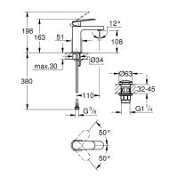 Vorschau: Grohe Plus Einhand-Waschtischbatterie, S-Size, Push-Open Ablaufgarnitur, chrom