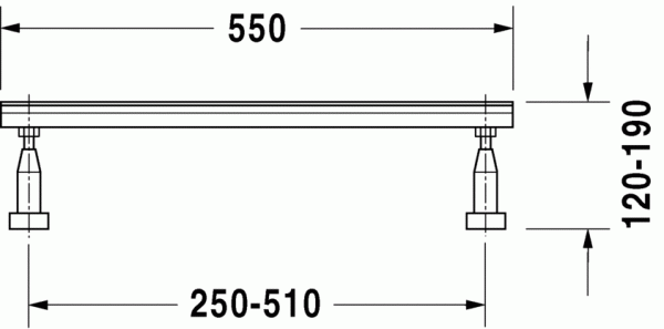 Duravit Fußgestell für Bade und Duschwannen, 3 Stück