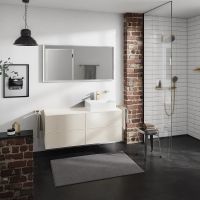 Vorschau: hansgrohe Xevolos E Unterschrank 137cm für Aufsatzwaschtisch rechts mit Konsole, 4 Schubkästen