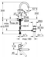 Vorschau: Grohe Concetto Einhand-Waschtischbatterie mit Ablaufgarnitur, L-Size, chrom