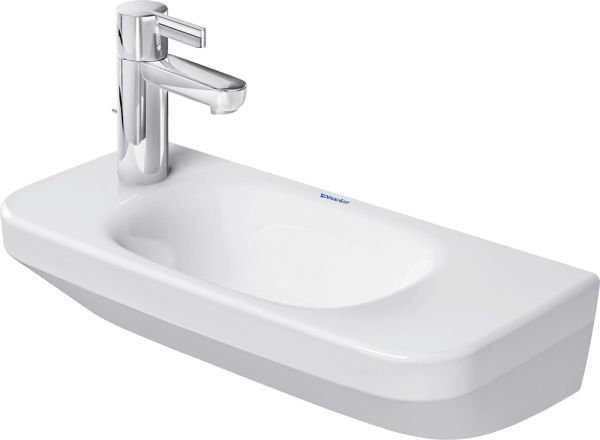 Duravit DuraStyle Handwaschbecken 50x22cm, mit 1 Hahnloch links, ohne Überlauf, WonderGliss, weiß 07135000091