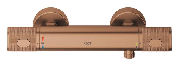 Grohe Precision Feel Thermostat-Brausebatterie mit ProGrip Rändelstruktur, warm sunset gebürstet