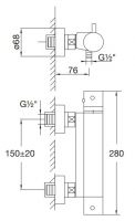 Vorschau: Steinberg Serie 100 / 170 Aufputzthermostat ½“ für Dusche, chrom