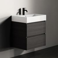 Vorschau: RIHO Spring Rise Waschtisch mit Waschtischunterschrank 60x46cm, mit 2 Schubladen charred black F001005D04