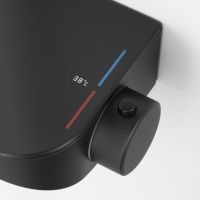 Vorschau: Avenarius Duschsystem mit Thermostat, höhenverstellbar, schwarz matt