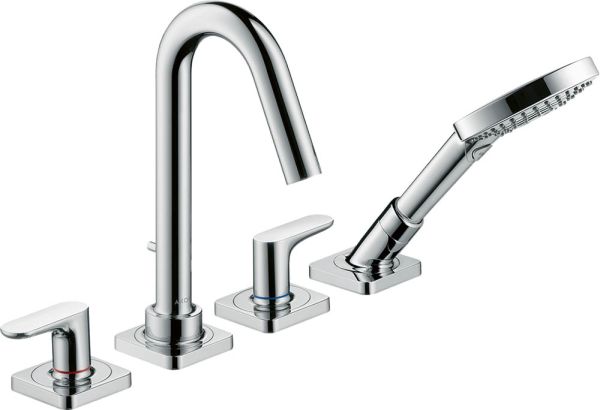 Axor Citterio M 4-Loch Wannenrandarmatur mit Hebelgriffen und Rosetten, chrom 34444000 