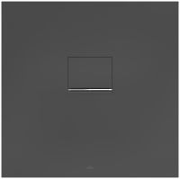 Villeroy&Boch Squaro Infinity Quaryl®-Duschwanne, flächenbündiger Einbau, 80x80cm, anthracite UDQ8080SQI1IV-1S