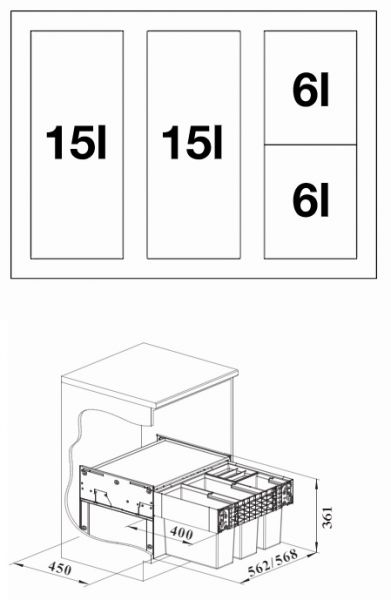 Blanco Abfallsystem Select II 604 52606 2