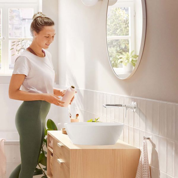 Hansgrohe Rebris S Einhebel-Waschtischarmatur Unterputz für Wandmontage mit Auslauf 20 cm, chrom 72528000