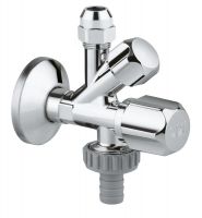 Grohe Original WAS® Kombi-Eckventil 1/2''x3/8''x3/4'' selbstd. A.-gew. chrom