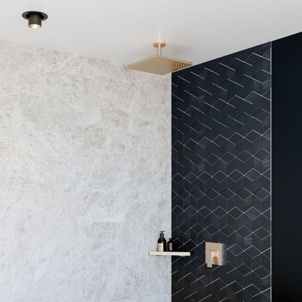 hansgrohe Raindance E Duschkopf 300 1jet mit Deckenanschluss, EcoSmart, brushed bronze