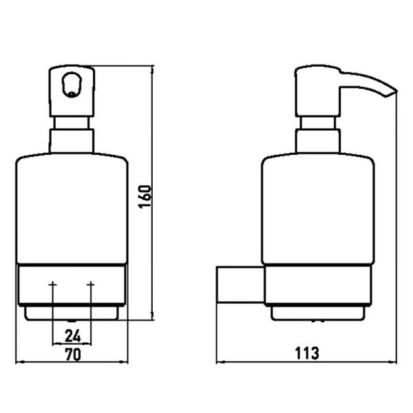 emco loft Seifenspender Wandmodell, Kristallglas satiniert, bronze gebürstet
