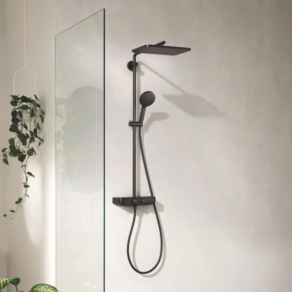 Grohe Vitalio Joy+ SmartControl System 350x230 Mono Duschsystem mit Thermostat, Aufputz, schwarz matt 1360482430