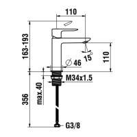 Vorschau: Laufen Cityplus Einhand-Waschtischmischer mit Eco+, Ausladung 14cm