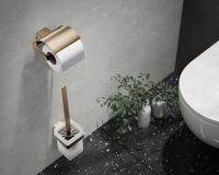 emco loft Toilettenbürstengarnitur Kristallglas satiniert, bronze gebürstet 051501700