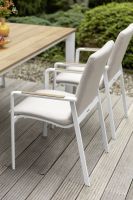 Vorschau: KETTLER DINING DIAMOND Casual-Dining-Set inkl. Tisch Sunbrella®, weiß matt/ natte linen chalk